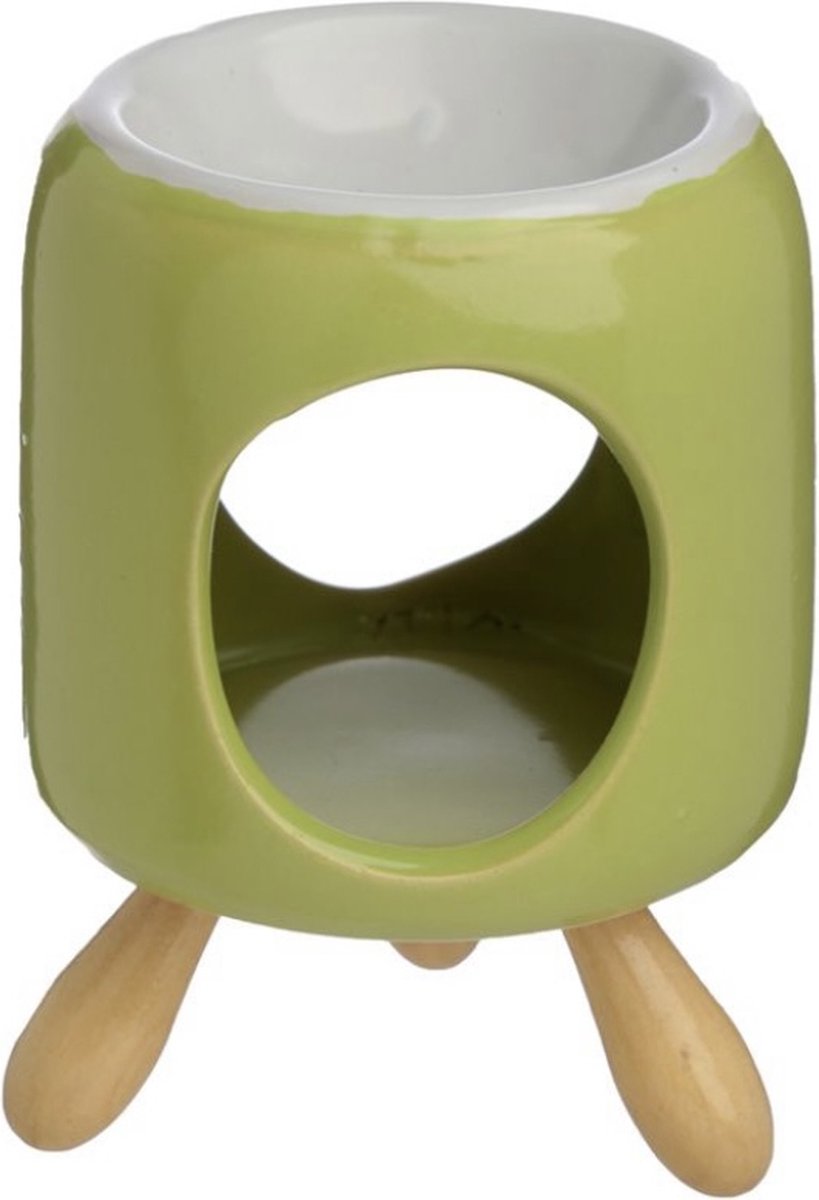 Goedkoopste Wax brander - Waxmelts brander keramiek met voet groen