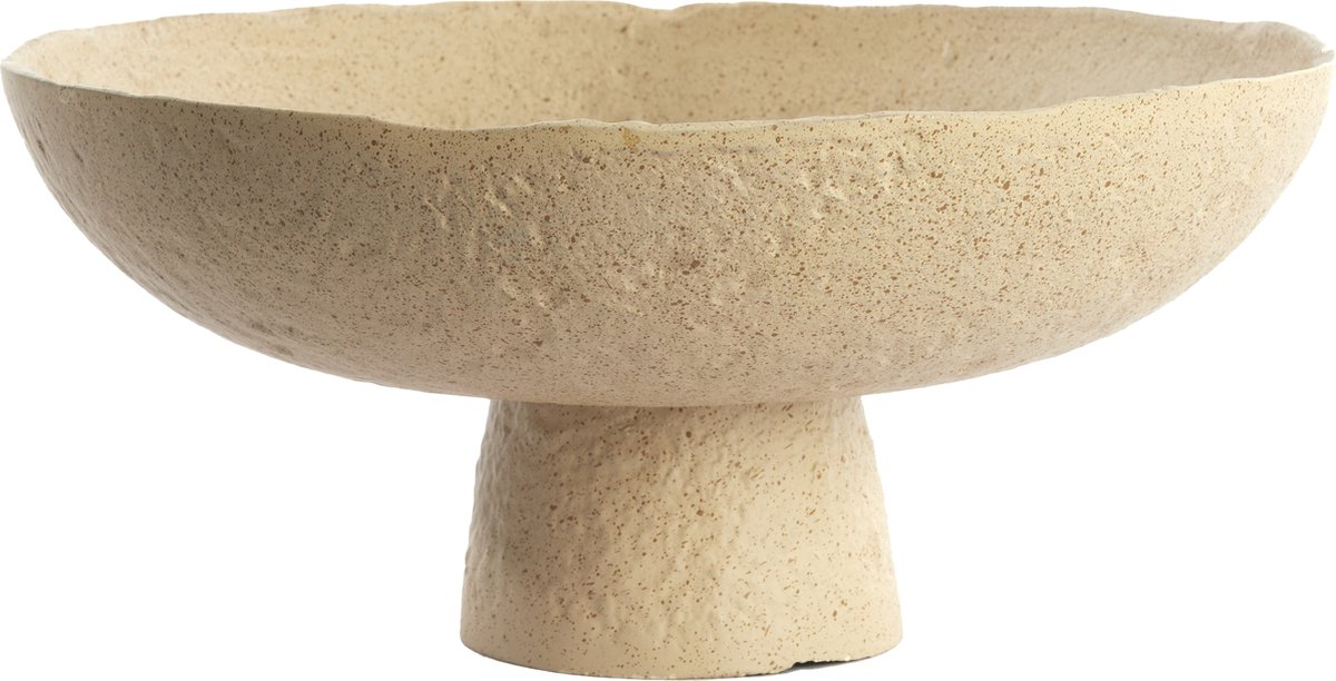 Light&living Schaal op voet Ø38,5x17,5 cm OTA zand+licht bruin gespikkeld