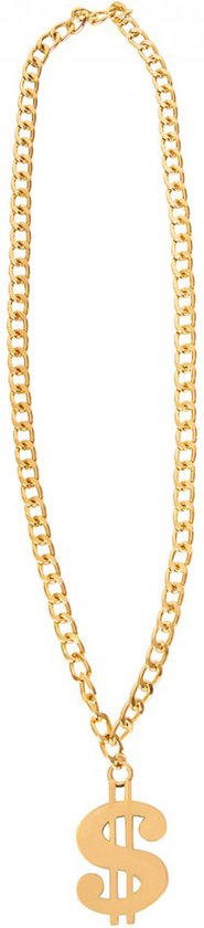 Collier signe dollar - Or - Qualité lourde - Taille unique - Unisexe - Par pièce