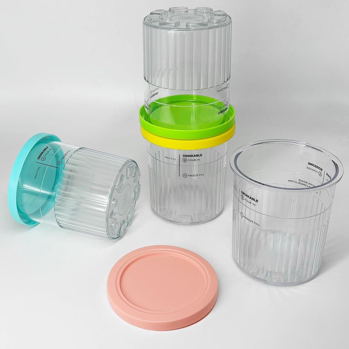 Voor Ninja Creami Deluxe pintbekers en deksels, 4-pack vervangende Voor Ninja Creami Deluxe pintbekers en deksels, 4-pack vervangende
