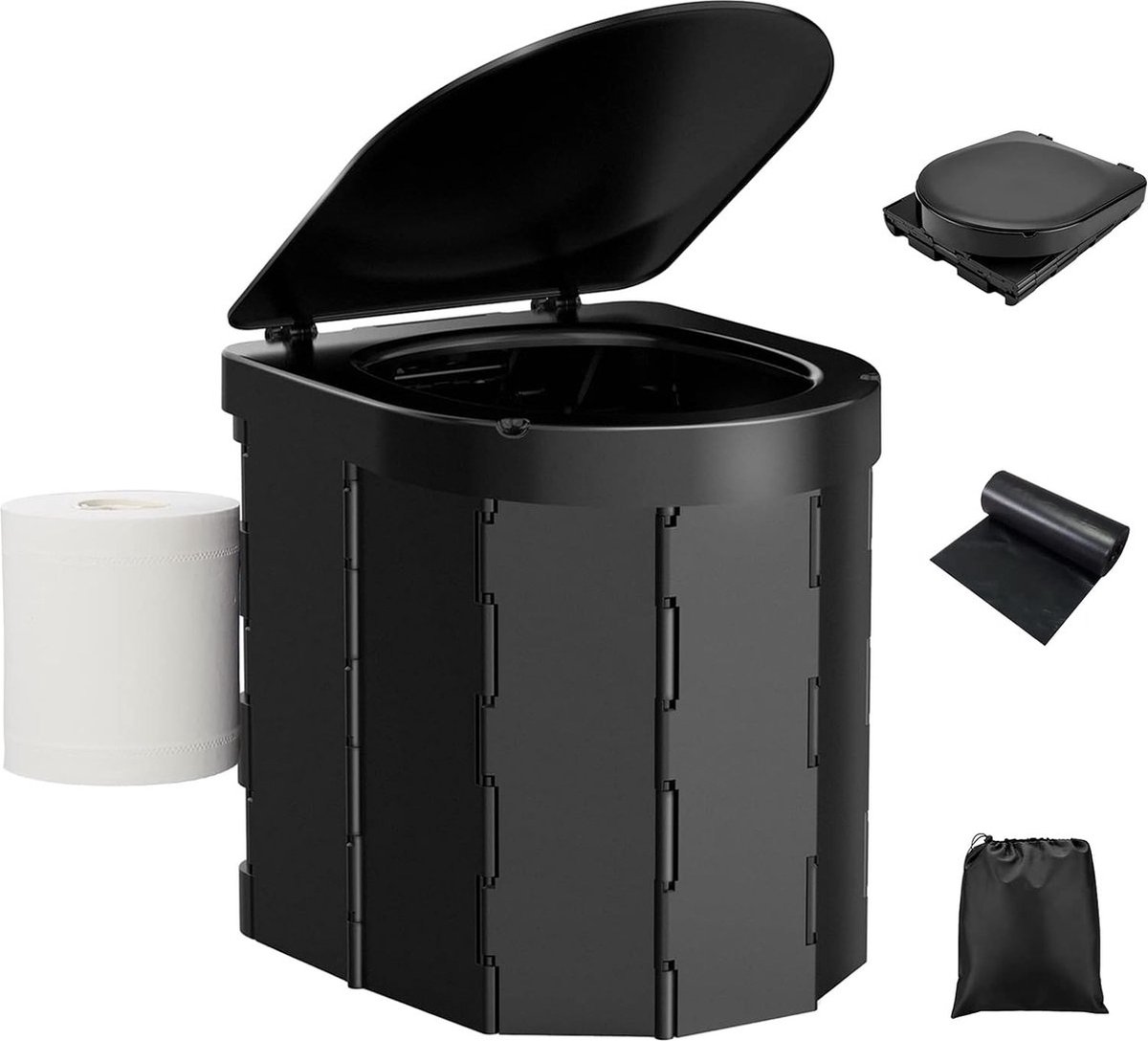 Opvouwbaar Draagbaar Camping Toilet - Lichtgewicht en Comfortabel - Ideaal voor Kamperen, Reizen, en Noodsituaties - Compact en Eenvoudig op te Bergen