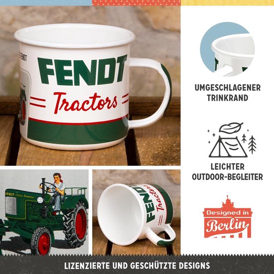 Nostalgic-Art Retro Wall Clock, Fendt – Tractors – Gift Idea for Tractor Fans, Large Kitchen Clock, Deco Vintage Design, 31 cm