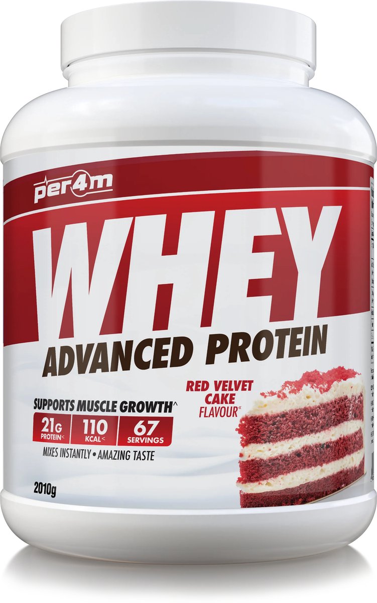 Goedkoopste Per4m - Advanced Whey Protein - Red Velvet Cake - Proteine poeder - Eiwit shake - Eiwitpoeder - 2.01kg - Whey Protein - Eiwitshakes - Whey Proteine - Protein - Proteine - Proteine Shake - Shake - Fitness - Krachttraining - Gym