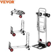 Bol.com Vevor - Steekwagen - Plateauwagen - 2-in-1 Handtruck - Transportkar - 2-in-1 - Inklapbaar - 181 kg Draagvermogen - Inclu... aanbieding