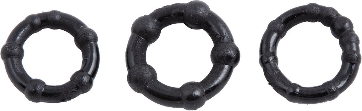 Stay Hard Ring - Cockringen set - Zwart