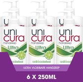Unicura Ultra Antibacteriële Vloeibare Handzeep - 6 x 250 ml - Voordeelverpakking
