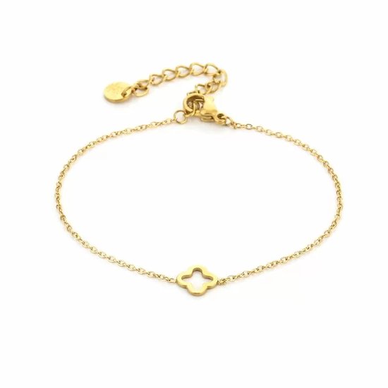Bracelet - trèfle ouvert - doré