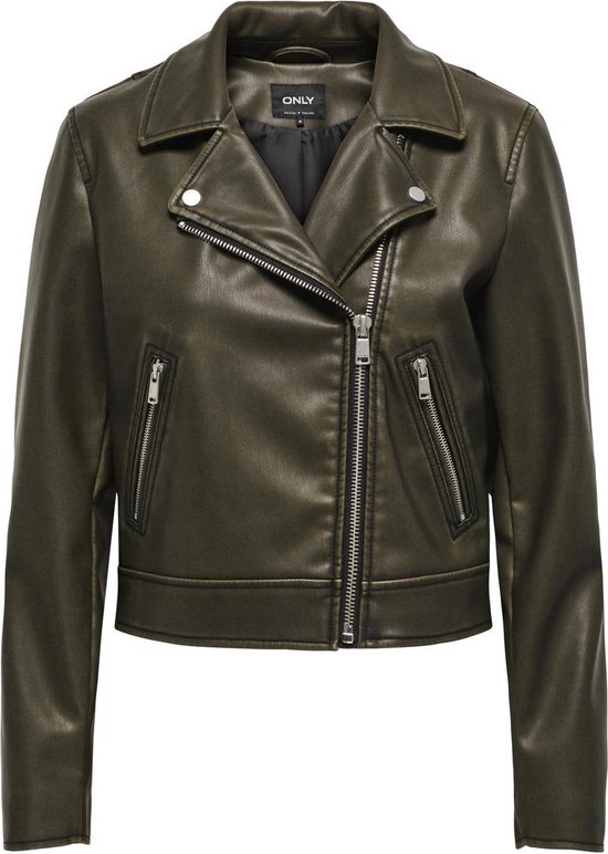 Only ONLGEMMA FAUX LEATHER BIKER OTW NOOS Béžová - Doručení zdarma