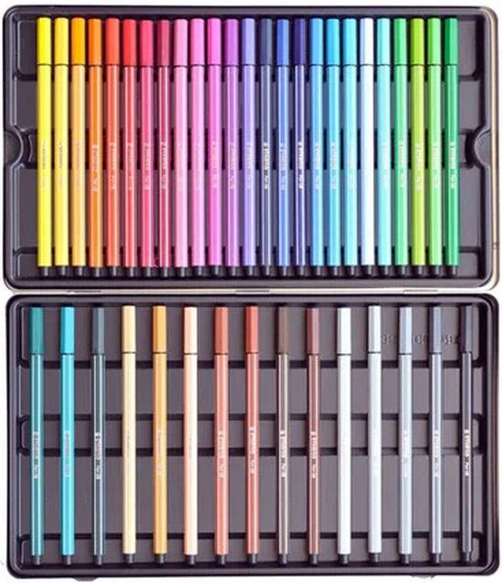 STABILO Pen 68 40 feutres - étui en métal