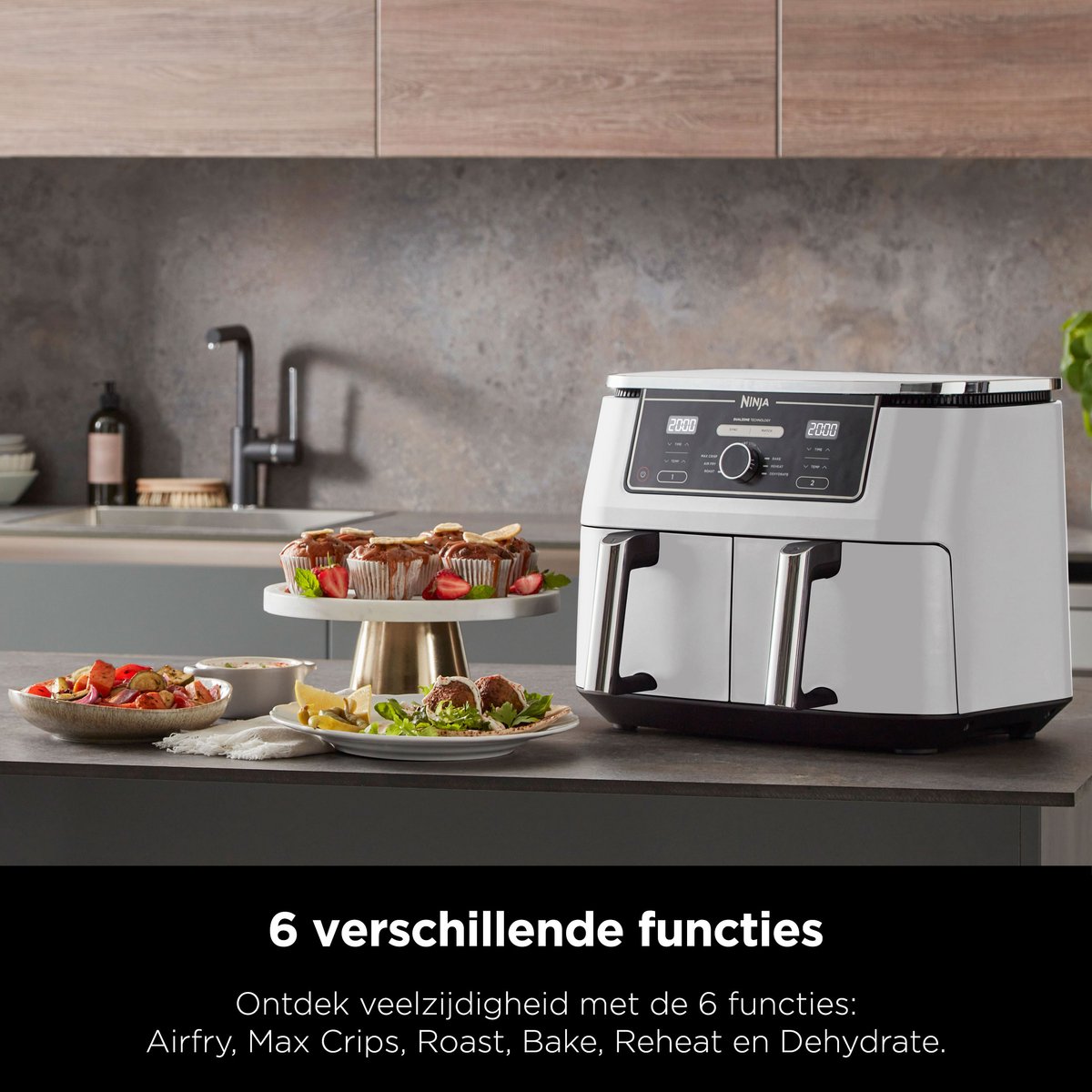 Ninja Foodi AF400EUWH Limited Edition Dubbele Airfryer XXL - afbeelding 3