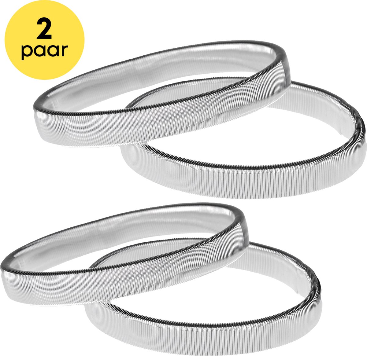 YUGN Mouwophouder 2 Paar - Diameter 7 CM - Sleeve holder - Mouwophouders Dames Heren - 4x Zilver