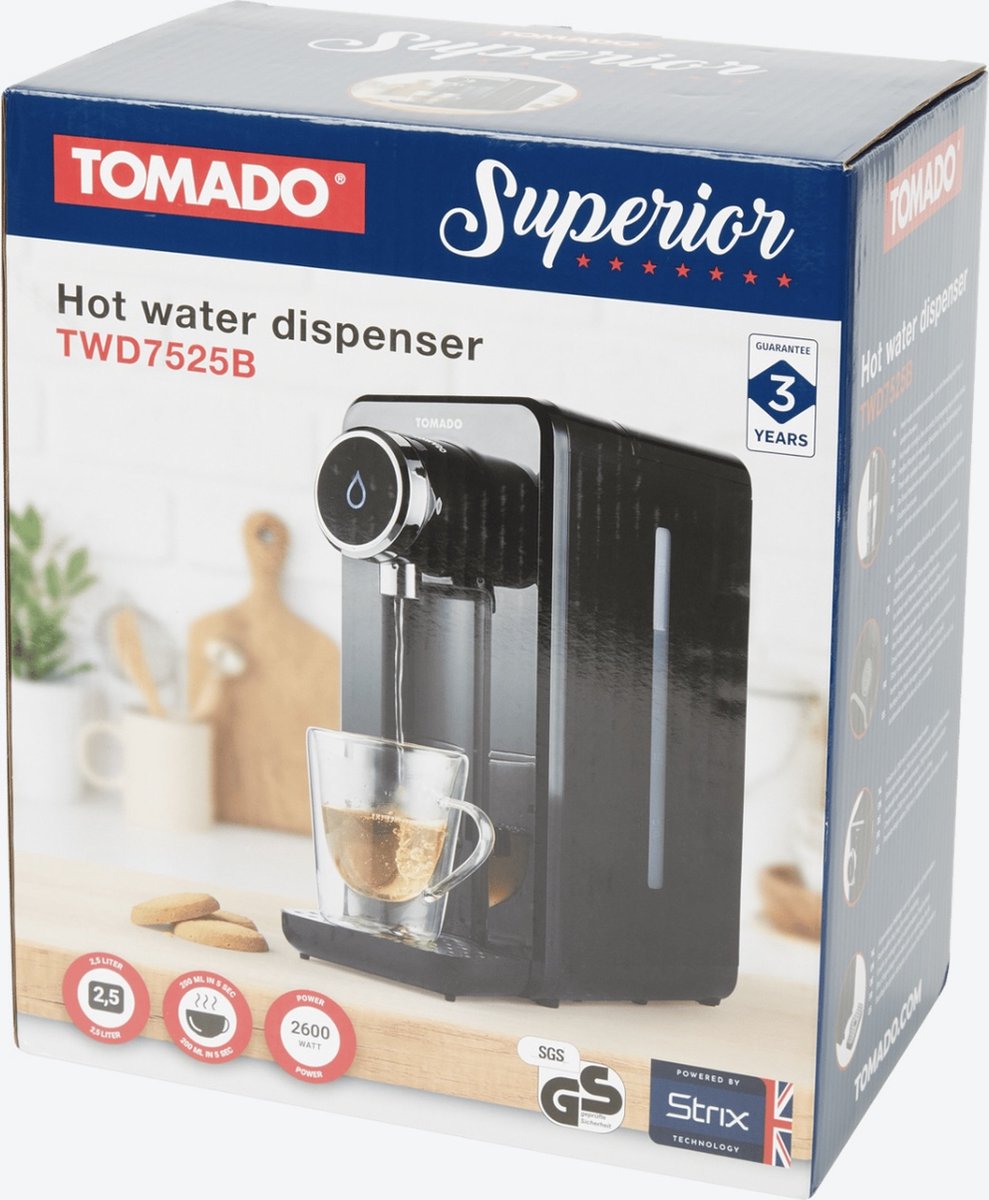Nedis KAWD100FBK - Distributeur d'eau chaude 2,5 l 2600W/230V Nedis KAWD100FBK - Distributeur d'eau chaude 2,5 l 2600W/230V