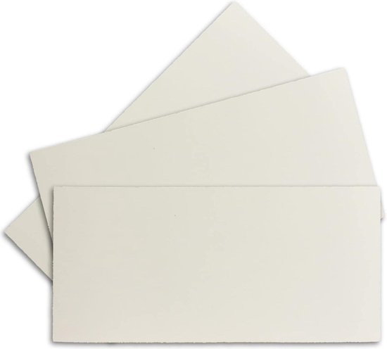 25 stuks DIN lange vintage kaarten, handpapier, 100 x 210 mm, ivoor halfmat - zonder vouw - vellum oppervlak