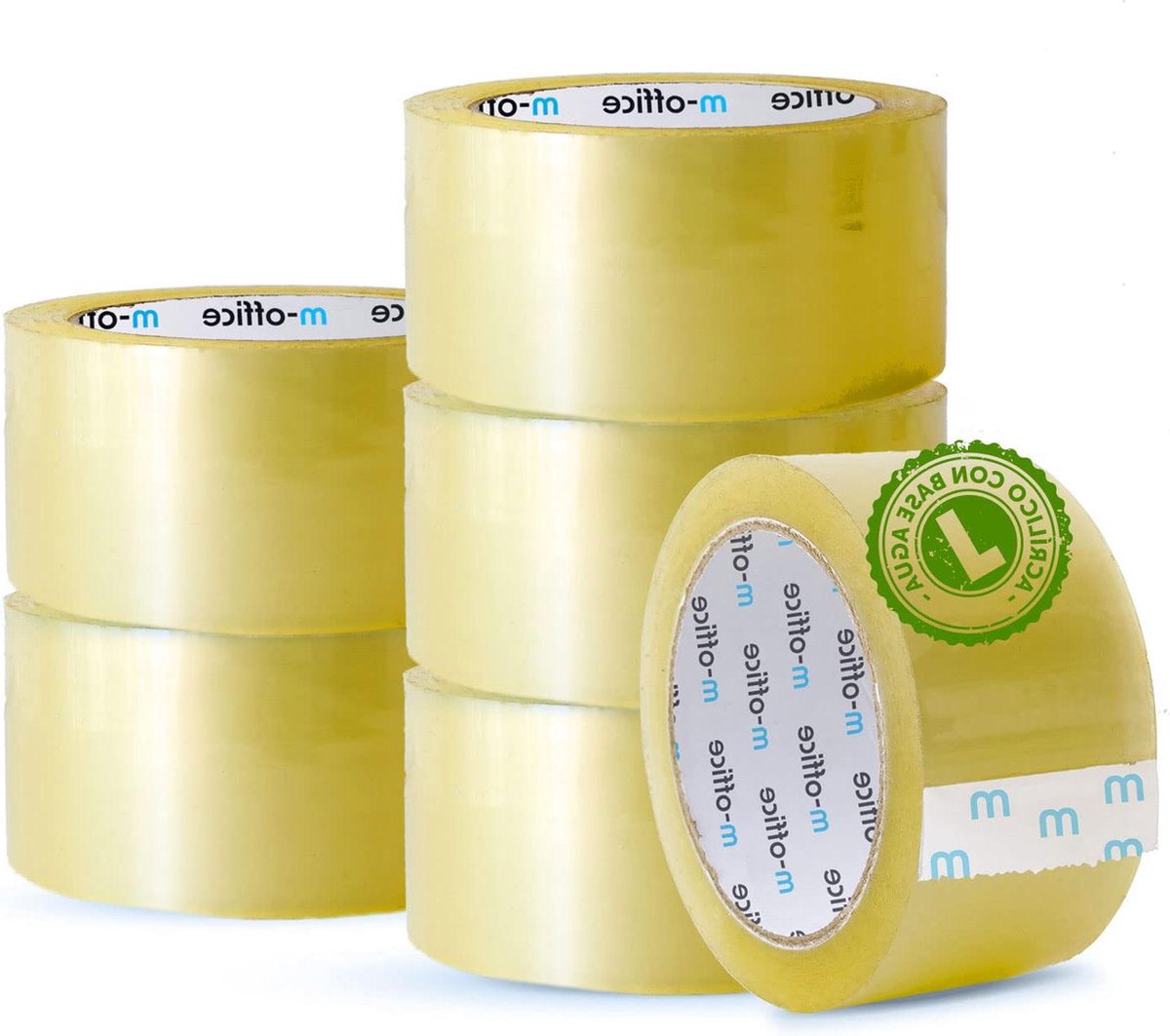 Zelfklevende verpakkingstape voor dozen - transparant - 36 mm x 66 m
