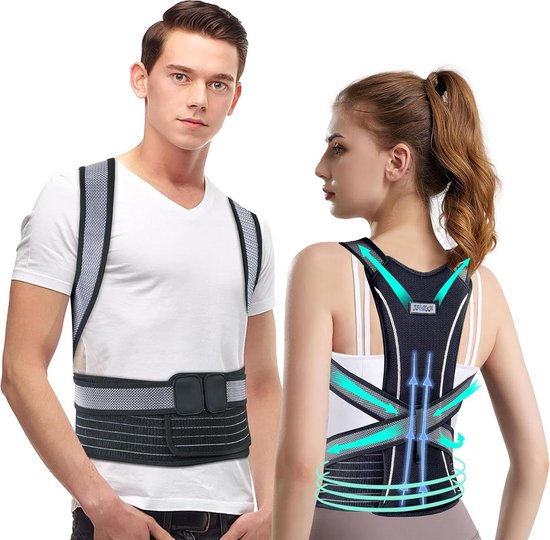 Comfortabele Ademende Rug Houding Corrector - Voor Vrouwen en Mannen ...