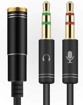 *** Verbeter uw audio-ervaring met de Heble® 3.5mm Jack Aux Female Dual Male Headset Microfoon 4-Pin Audio Splitter - Zwart van Heble® ***