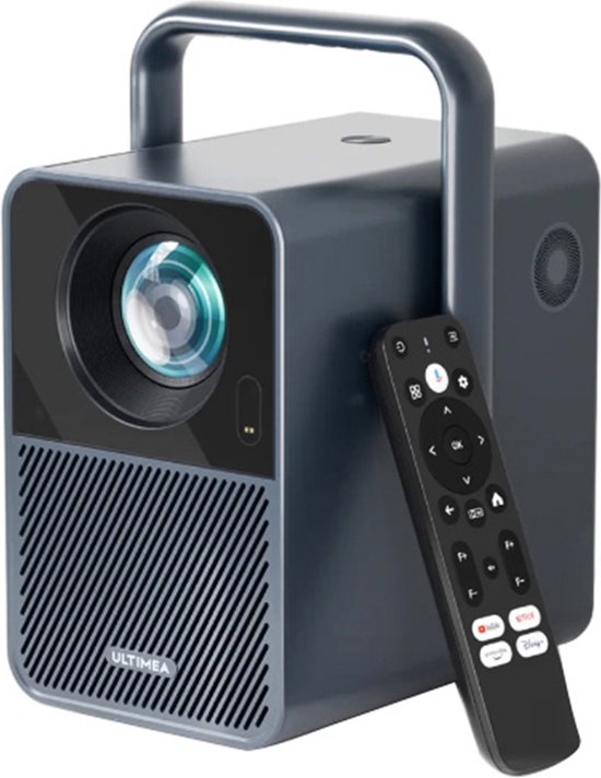 Ultimea Poseidon E40-projector, 1000 ANSI-lumen, 4K-decodering, Native 1080P, Dolby Audio, 2 x 10W-luidsprekers, WiFi 6, Bluetooth 5.3