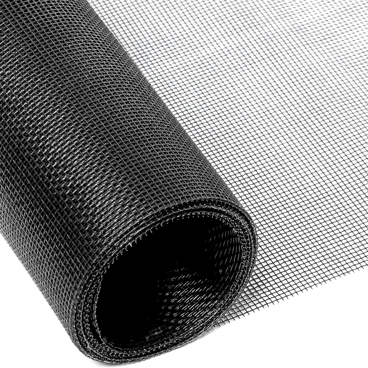 Intirilife vliegennet van glasvezel zwart 100cm breed maaswijdte 1,2mm - UV-bestendig vliegenhor hor raamdeur