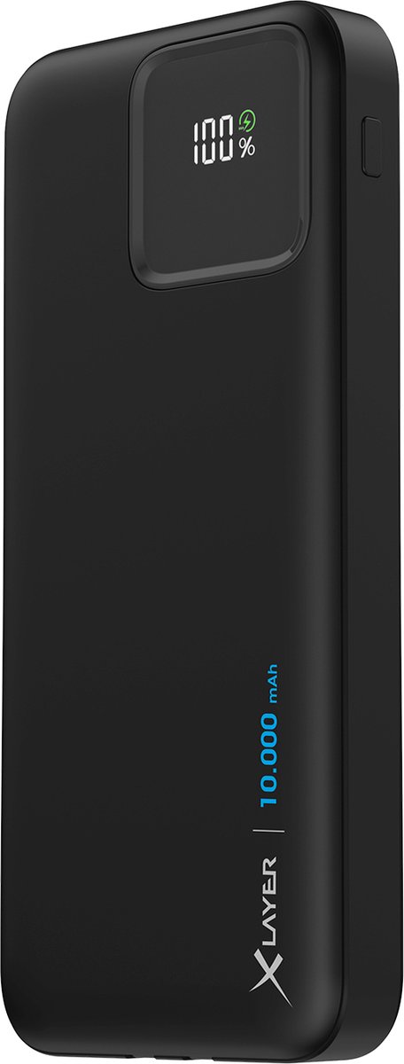 XLayer Powerbank met Dubbele Ingebouwde Kabels en PD 20W Snelladen - Compact en Krachtig - 10.000 mAh - Geschikt voor Noodpakket - Zwart