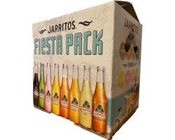 Jarritos Fiesta Mix Pack – 12 Glazen Flesjes à 370 ml – Mexicaanse Frisdrank – Diverse Smaken