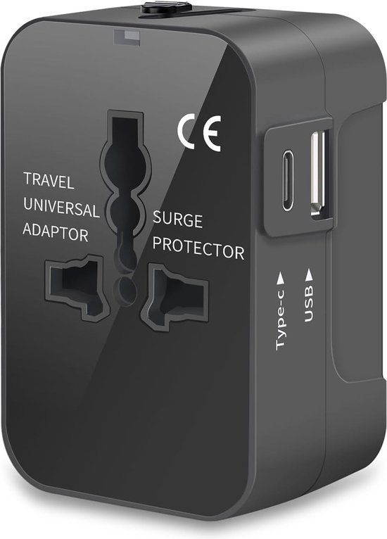 Adapter Voor Italië, VS, UK, Australië EPICKA Wereldstekker Adapter 28W - Met 4 USB-A, 1 USB-C, Voor 200 Landen Universele Reisstekker