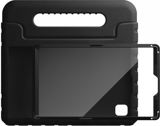 HappyCase Candy+ Housse Kinder adaptée au Samsung Galaxy Tab A9 | Étui pour tablette avec protecteur d'écran intégré | Adapté aux enfants | Housse de protection | Poignée et support | Couverture pour enfants | Noir