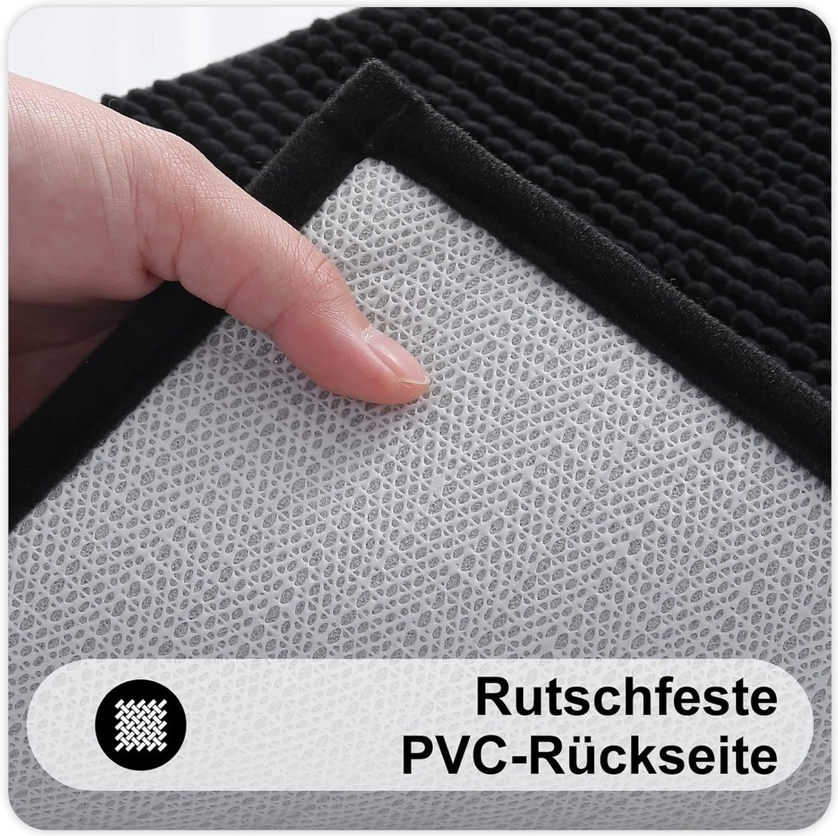 Badkamertapijt, antislip badmat, wasbaar, zacht, chenille, absorberend, voor badkamer, 50 x 80 cm, marineblauw