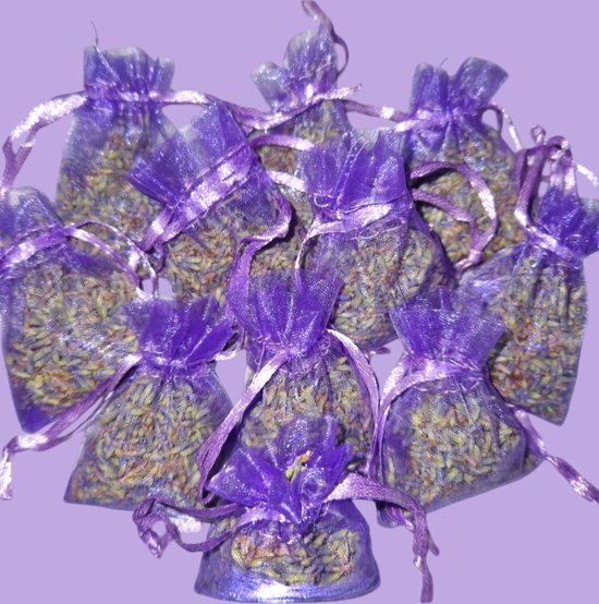 Foto: Mini biologische lavendel geurzakjes 12 stuks 3 gram biologische lavendel 12 stuks paars organza zakjes lavendel geurzakje natuurlijke lavendel 