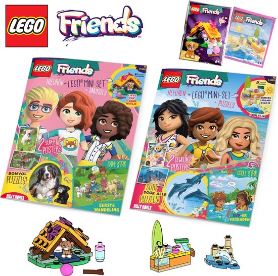 LEGO Friends - Aanbieding van 2 doeboeken + 2 LEGO sets - Voor meisjes vanaf 6 jaar - Doeboek met speelgoed - 2 Polybags - Cadeau - Dieren figuren - Kinderen 6 jaar / 7 jaar / 8 jaar / 9 jaar / 10 jaar / 11 jaar / 12 jaar
