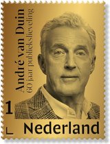 Andre Van Duin - Gouden Postzegel Plus Certificaat 60 jaar Publiekslieveling