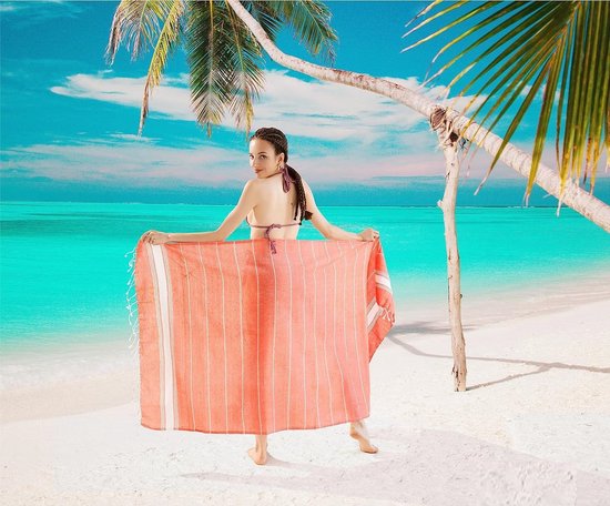 Strandhanddoek Pareo Terracotta 100X180 cm van Lasa Home kopen? • Viável
