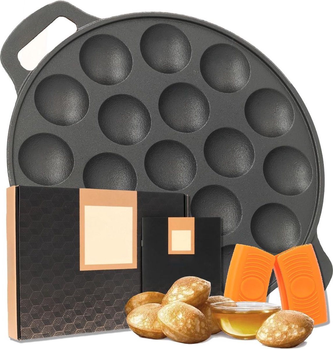 Poffertjespan Inductie - Poffertjesmaker - Poffertjespannen - Gietijzer - Zwart