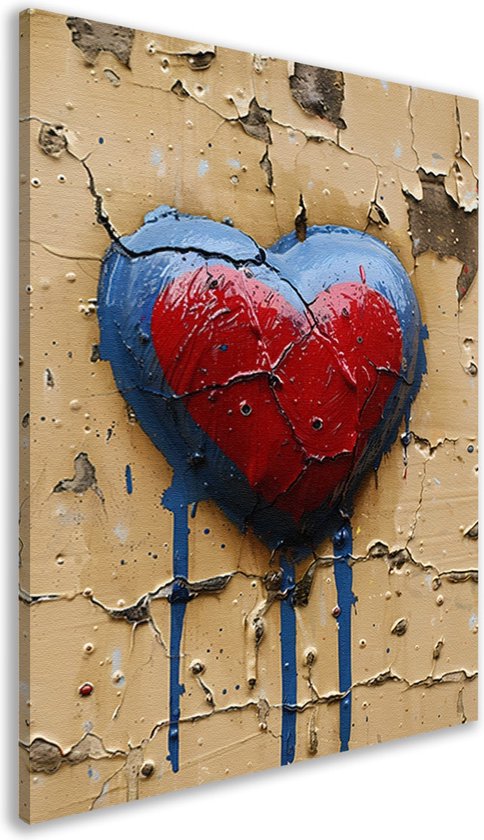 Hart schilderijen - Orgaan wanddecoratie - Schilderij op canvas Verf ...