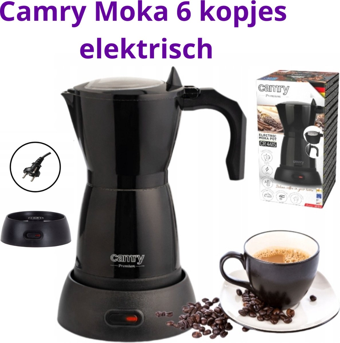 Camry Moka Percolator elektrische mokka 6 kopjes 6 tz mokka 300ml CR4415 koffie outdoor