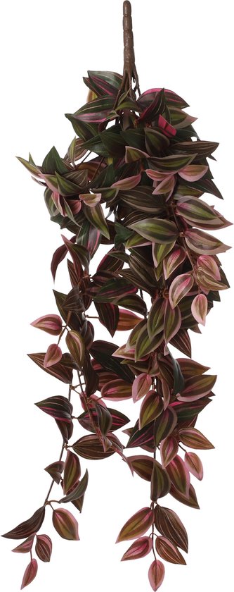 Mica Decorations Tradescantia Kunst Hangplant - L15 x B20 x H54 cm - Bordeaux