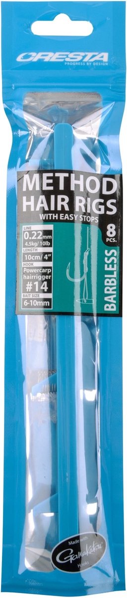 Cresta Method Hair Rig Bait Band Barbless - Maat : 10cm - haak 10 - 0.26mm