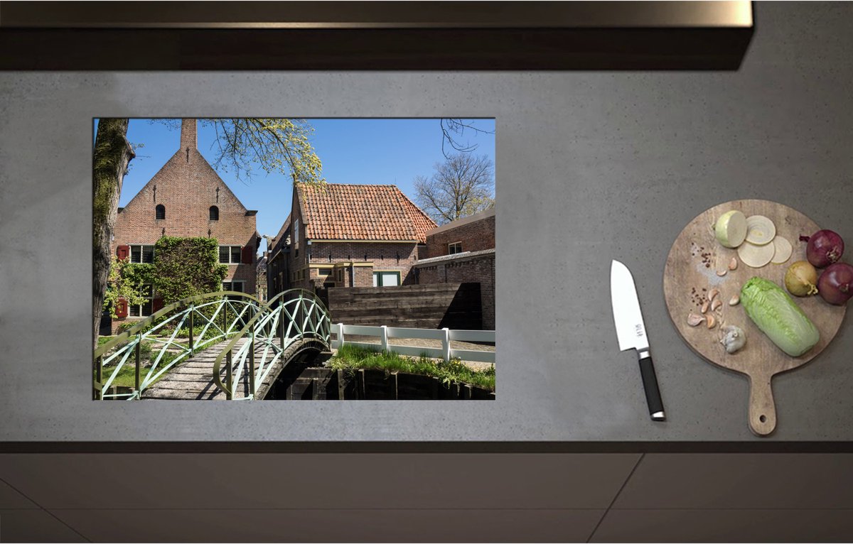 Inductieplaat Beschermer - Bruggetje voor Nederlandse Huizen - 71x50 cm - 2 mm Dik - Inductie Beschermer - Bescherming Inductiekookplaat - Kookplaat Beschermer van Wit Vinyl