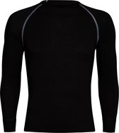 RJ Bodywear Thermo Cool T-shirt lange mouw - zwart - Maat: S