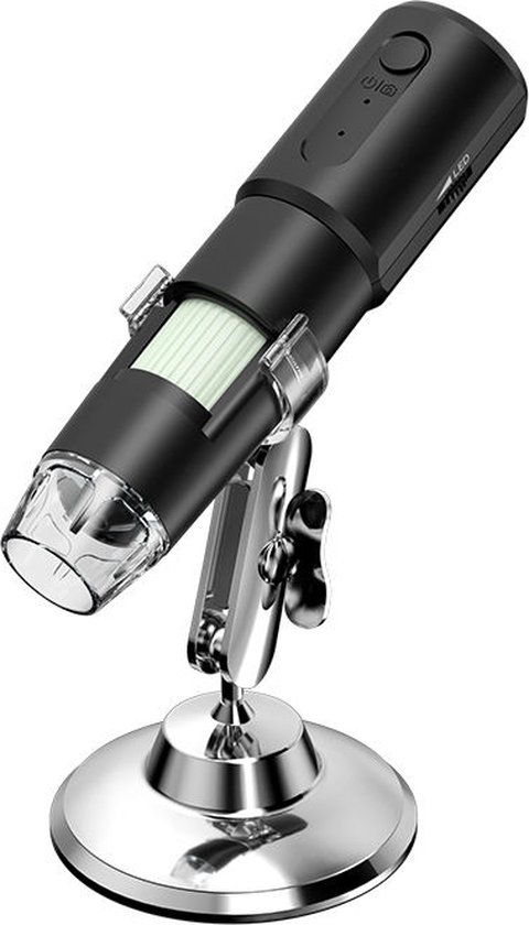 ShopEighty8 - Microscoop - Handmicroscoop - Digitale Microscoop - Camera Microscoop -Stereo Wifi - 8 x Led - Usb - 50x 1000x - Met Standaard - Zwart