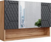 Vicco Armoire de toilette avec miroir Irma, Chêne puissant or/Anthracite, 80,1 x 55 cm