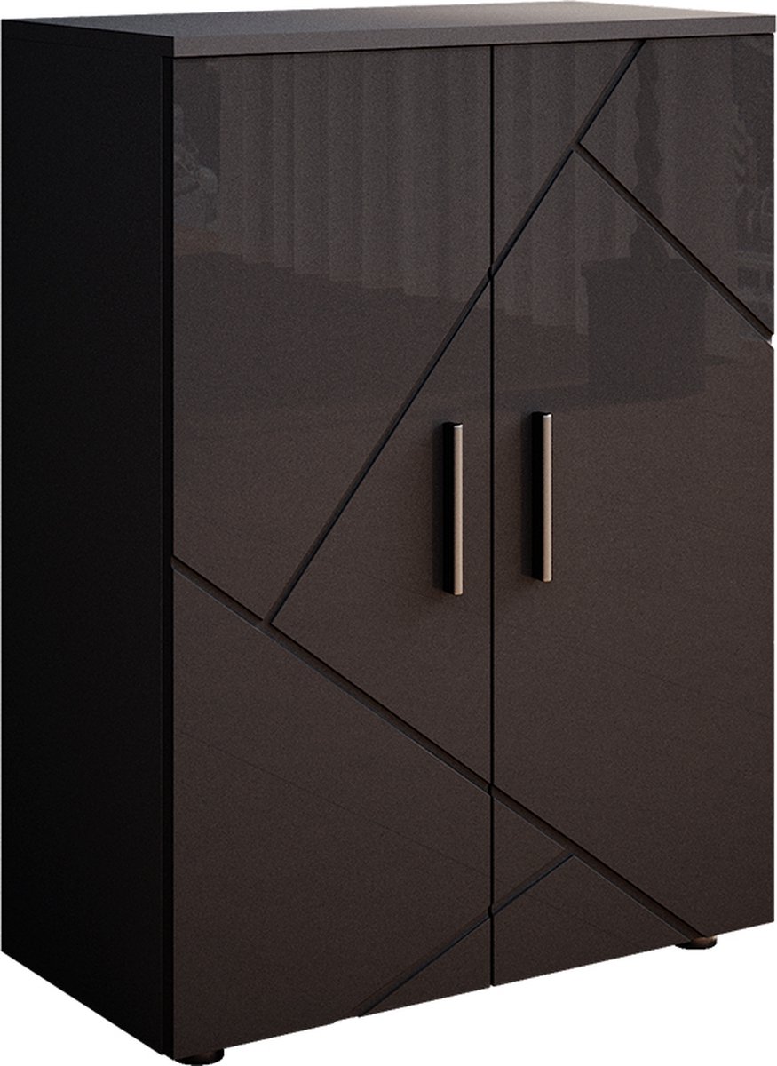 Interiax Kledingkast 'Mila' - Sonoma Eik - 4 Deurs - 183x160x52cm | Leen Bakker