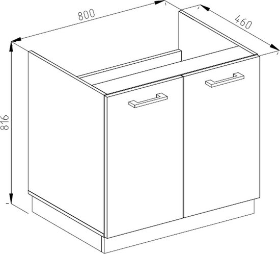 Vicco Meuble vasque R- Line, Wit brillant/Chêne doré puissant, WB 80 cm Marbre