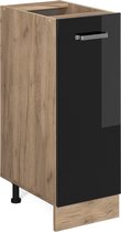 Vicco Armoire à pharmacie R- Line, Zwart brillant/Chêne doré puissant, 30 cm sans plan de travail
