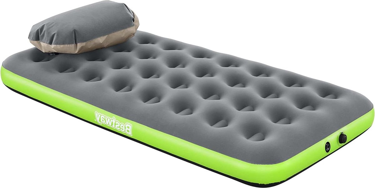 Eenpersoons Luchtmatras met Opbergtas en Pomp - Snel Opblaasbaar Buitenluchtbed voor Buiten - Roll & Relax - Verhoogde Hoogte Queen