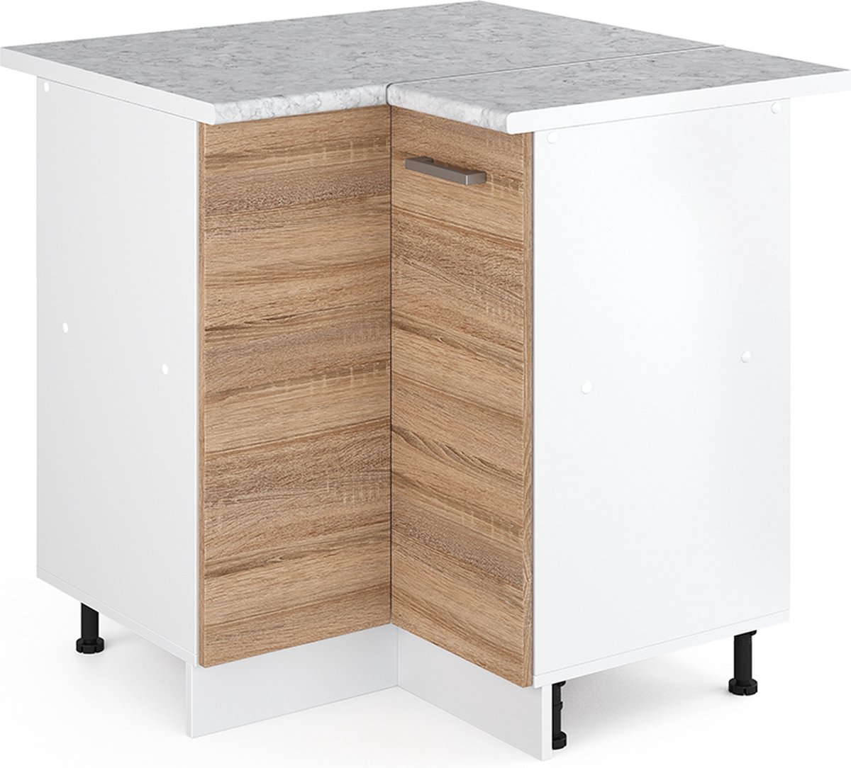 Vicco R-Line Hoekkast – 75.6 cm, WB Marmer Sonoma sonoma/wit