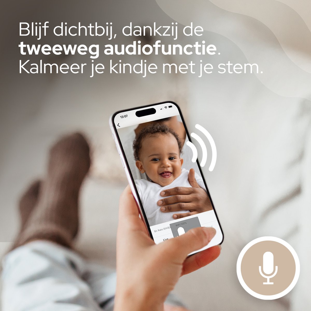 Afbeelding 3 van Sheppr® Babyfoon met Camera en App – Baby Monitor – Babyfoon Camera – 2K 3MP Ultra HD Baby Camera – Gratis Beveiligde App – Wifi – Zwart – Met Bewegingsdetectie, Tweewegaudio, Nachtzicht & Opslag
