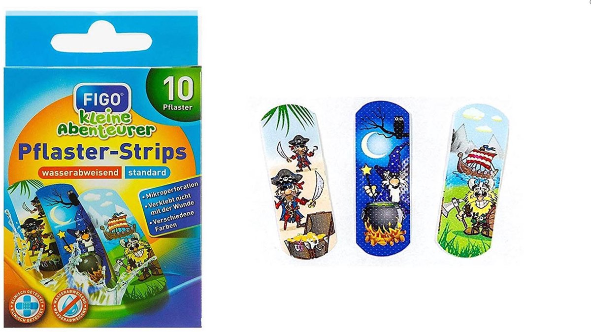 Goedkoopste Figo Waterafstotende Kinderpleister - Strips - Kleine Avonturiers - 2 x 10 Stuks = 20 Stuks !!