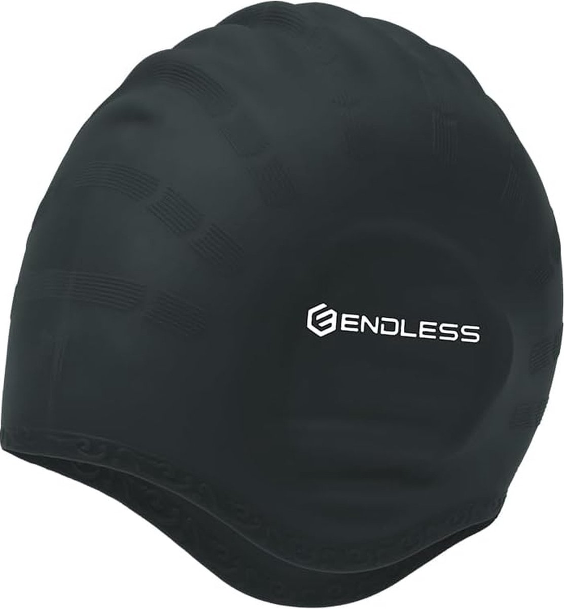 Endless EL1023 Siliconen Badmuts – Comfortabele Zwemmuts met Ergonomische Oorzakken – Waterdichte Badmuts voor Lang & Kort Haar – Elastische Anti-Slip Zwemcap voor Dames & Heren – Geschikt voor Training & Recreatief Zwemmen – Zwart