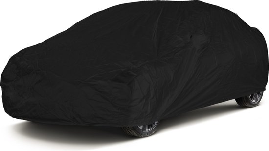 Zwarte authoes van polyester bedekt op een auto.
