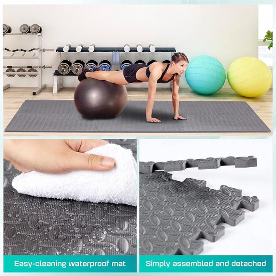 Set van 12/16/36 EVA-schuim vloertegels voor gymnastiek en fitness - interlocking oefenmat voor garagevloer, zwembad, buitenzwembad, tentmat van Florance Living — afbeelding 4